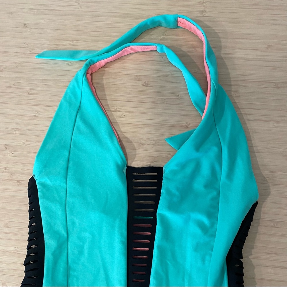 Body glove teal mint black cutout one piece swimsuit - Picture 6 of 8